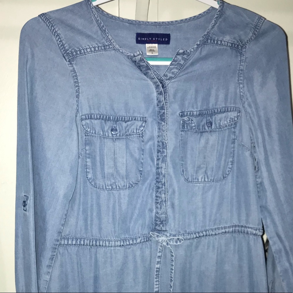 Blue jean long sleeve dress